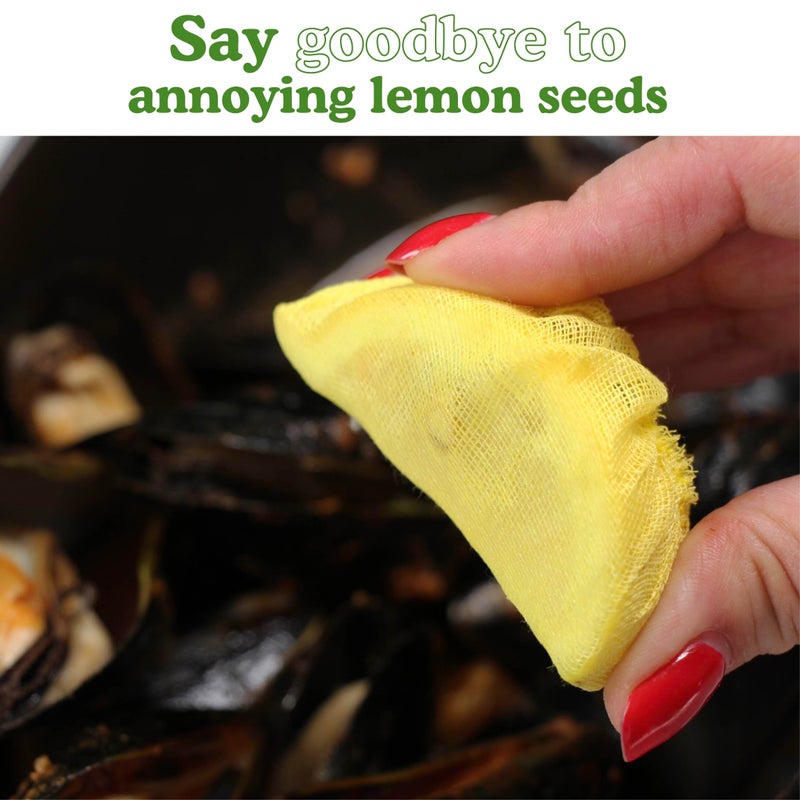 Regency Wraps أغطية ريجنسي القابلة للتمدد، حقيبة شريحة الليمون، الأقمشة القطنية المنسوجة الحقيقية، صفراء، 500 حزمة، عصر خالي من البذور لنصف أو شرائح المأكولات البحرية والمشروبات - Image 4